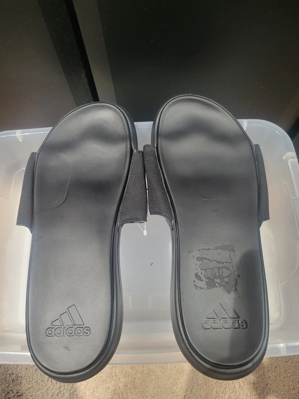 Men's adidas Black Slides with Metallic Silver Stripes - Superstar 4G
